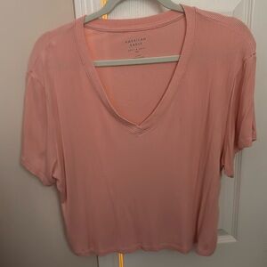 American Eagle soft and sexy peach ribbed cropped top😍🩷